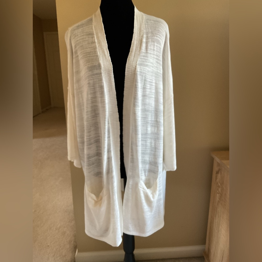 LOFT Cream Cardigan Knit Sweater